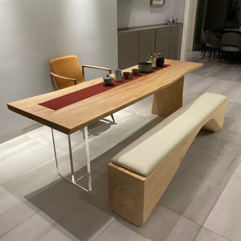 Office Furniture And Desks - Mesa Flotante Nórdica de Madera Maciza