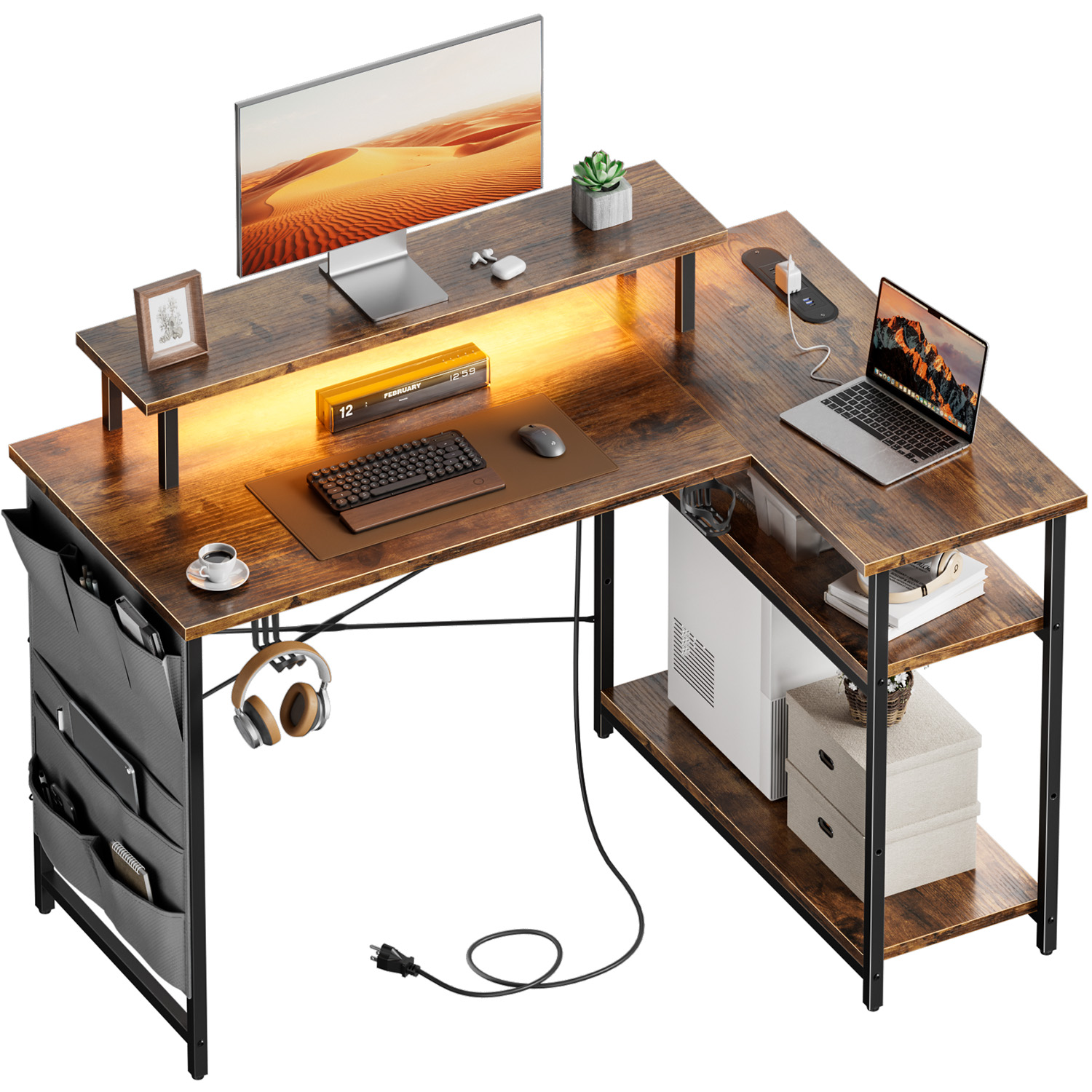 Office Furniture Plan - Escritorio para computadora en forma de