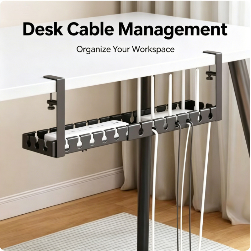 Cable Tray Under Desk - Organizador de Cables Telescópico Metálico para