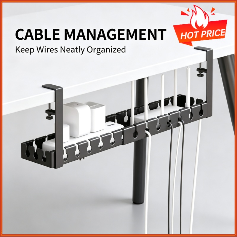 Cable Tray Under Desk - Organizador de Cables Telescópico Metálico para