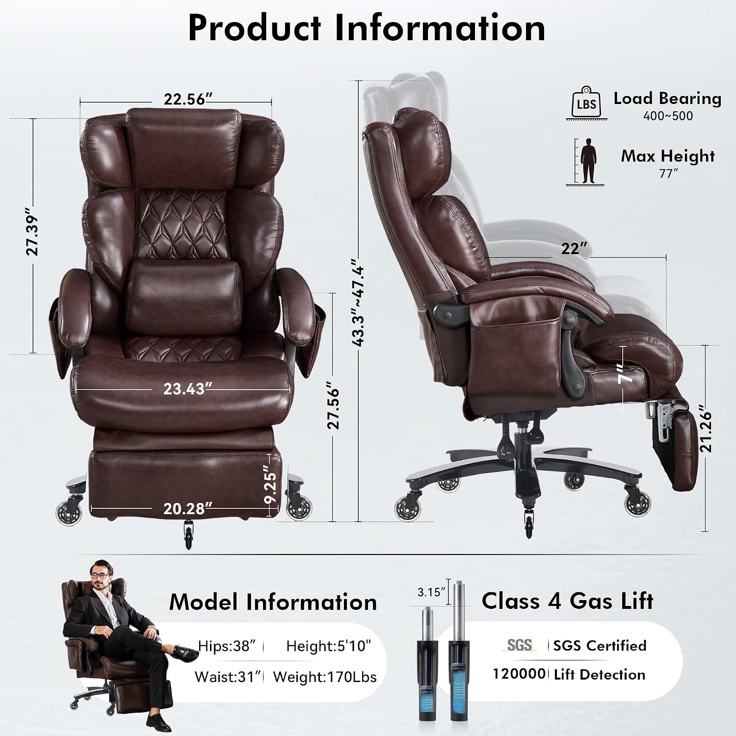 Office Footrest Cushion - Silla de Oficina Ergonómica Grande y