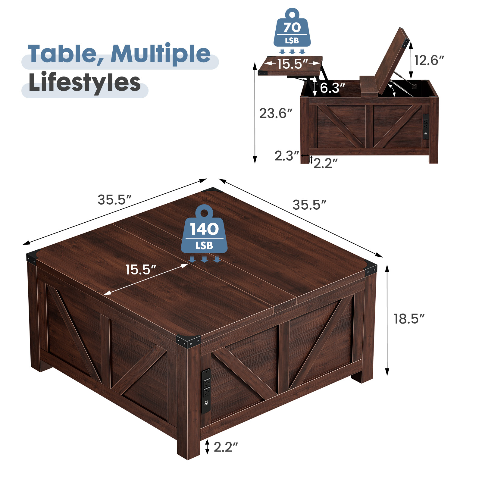 Mesa de Centro Elevable JHK de - Office Furniture Plan reseña y precio