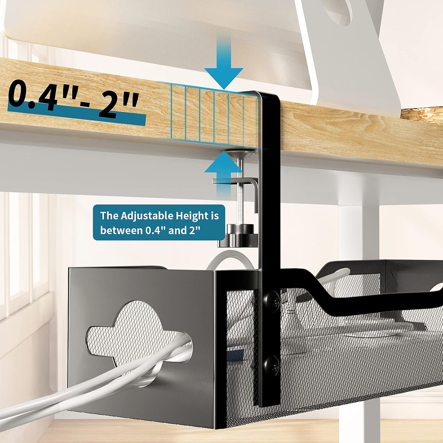 Bandeja organizadora de cables - Cable Tray Under Desk reseña y precio
