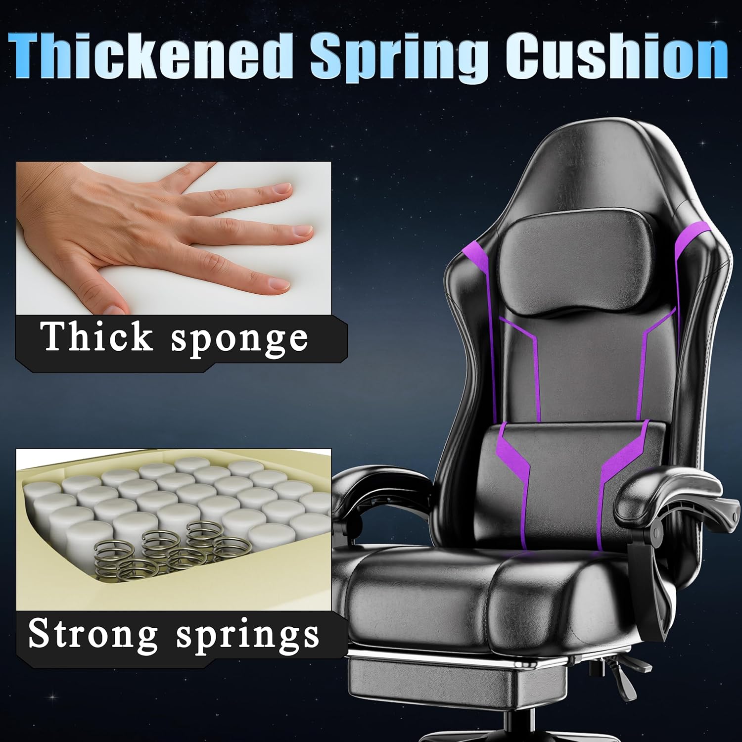 Silla de Juego Ergonómica con  - Office Footrest Cushion reseña y precio