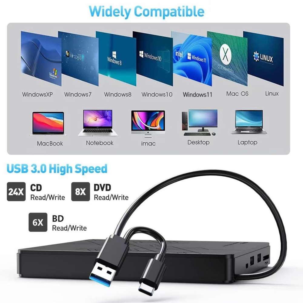 Unidad Blu-ray externa 5 en 1, - Adjustable Laptop Table reseña y precio