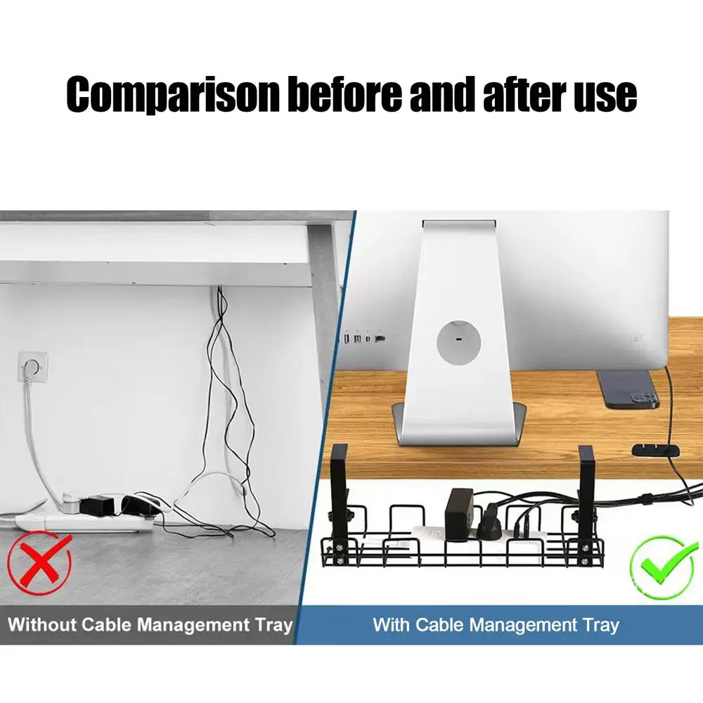 Caja de gestión de cables deba - Cable Tray Under Desk reseña y precio